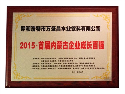 2015首屆內(nèi)蒙古企業(yè)成長(zhǎng)百?gòu)?qiáng)（獎(jiǎng)牌）