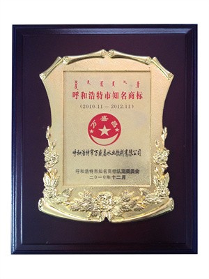 2010呼和浩特市知名商標（牌匾）